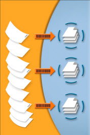 Using barcodes to split scan stacks