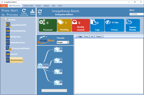 ImageRamp Batch Main User Interface