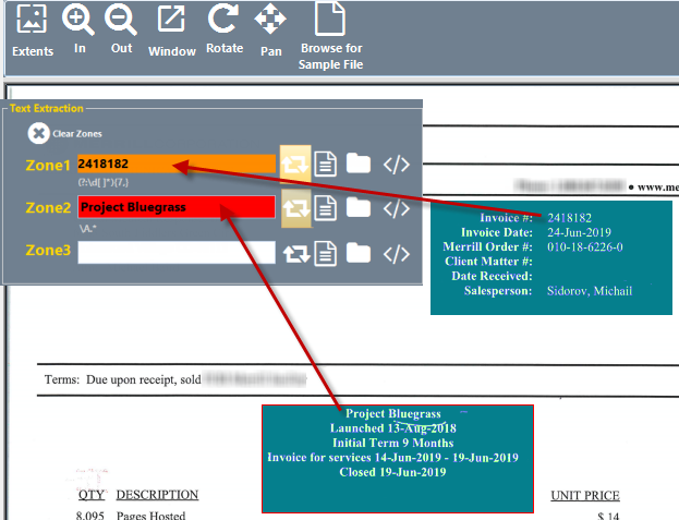 Zone OCR with Regular Expression