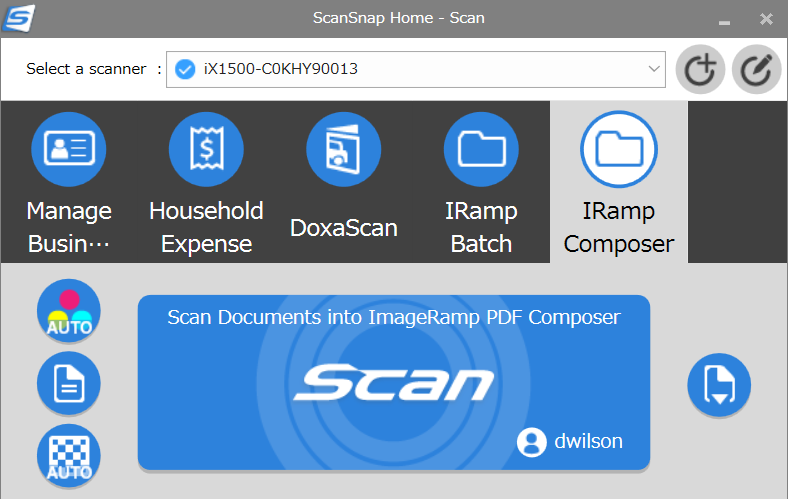 ImageRamp with ScanSnap Manager