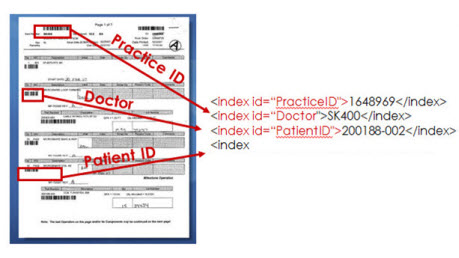 Extracting barcode information for indexing