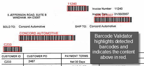 barcode validator interpreted barcodes